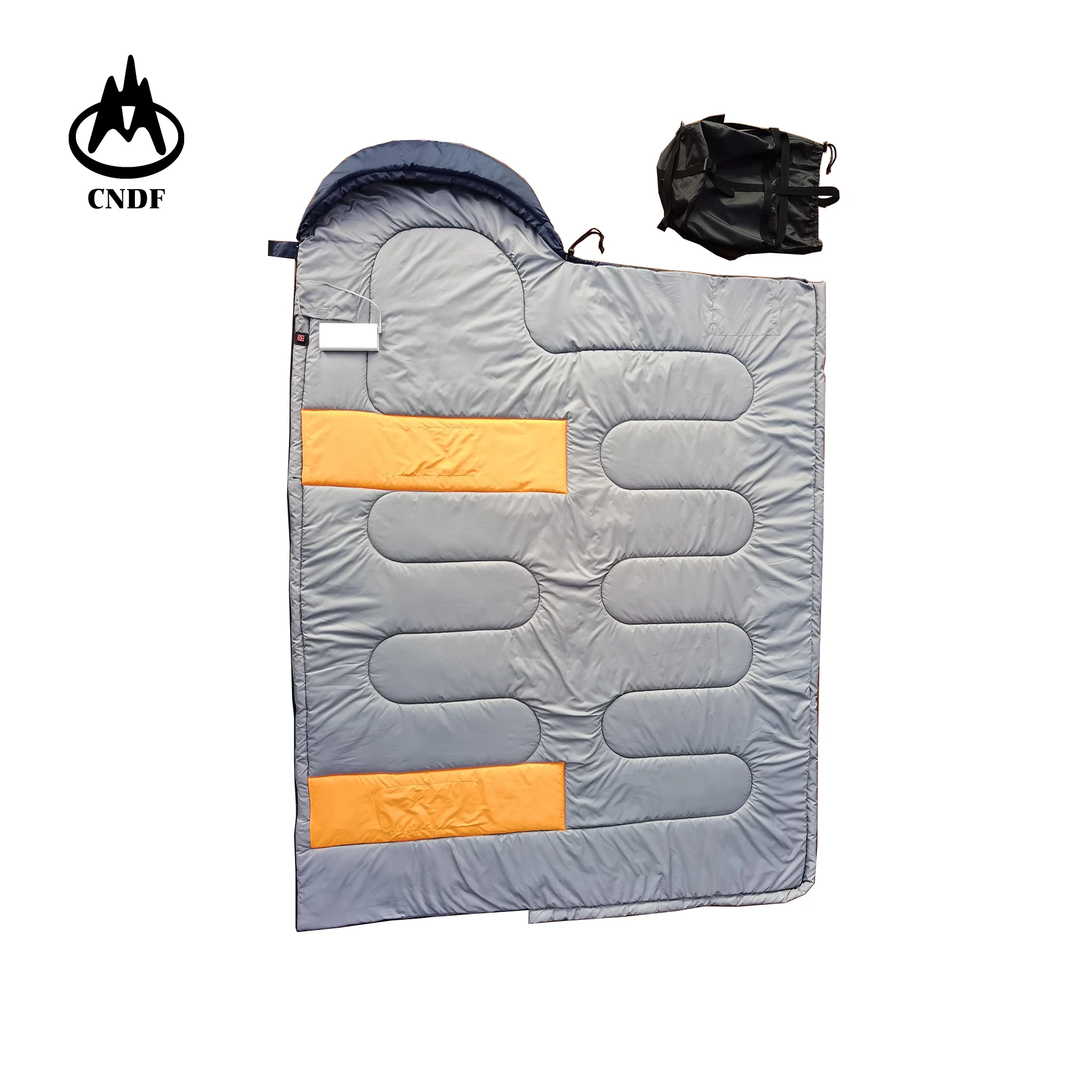 customize USB Heated Sleeping Bag, Washable, Waterproof, Envelop with Hood, Warm for Winter Outdoor Camping