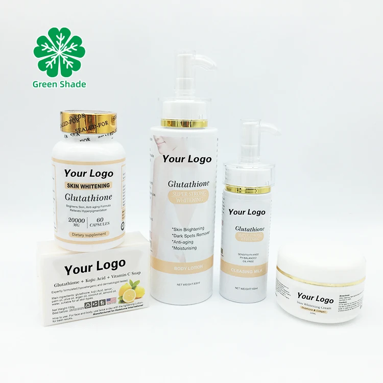 Amazon Top Seller Private Label Natural Set Glutathione Vitamin C Arbutin Collagen Face Skin Whitening Care Kit Set For Women