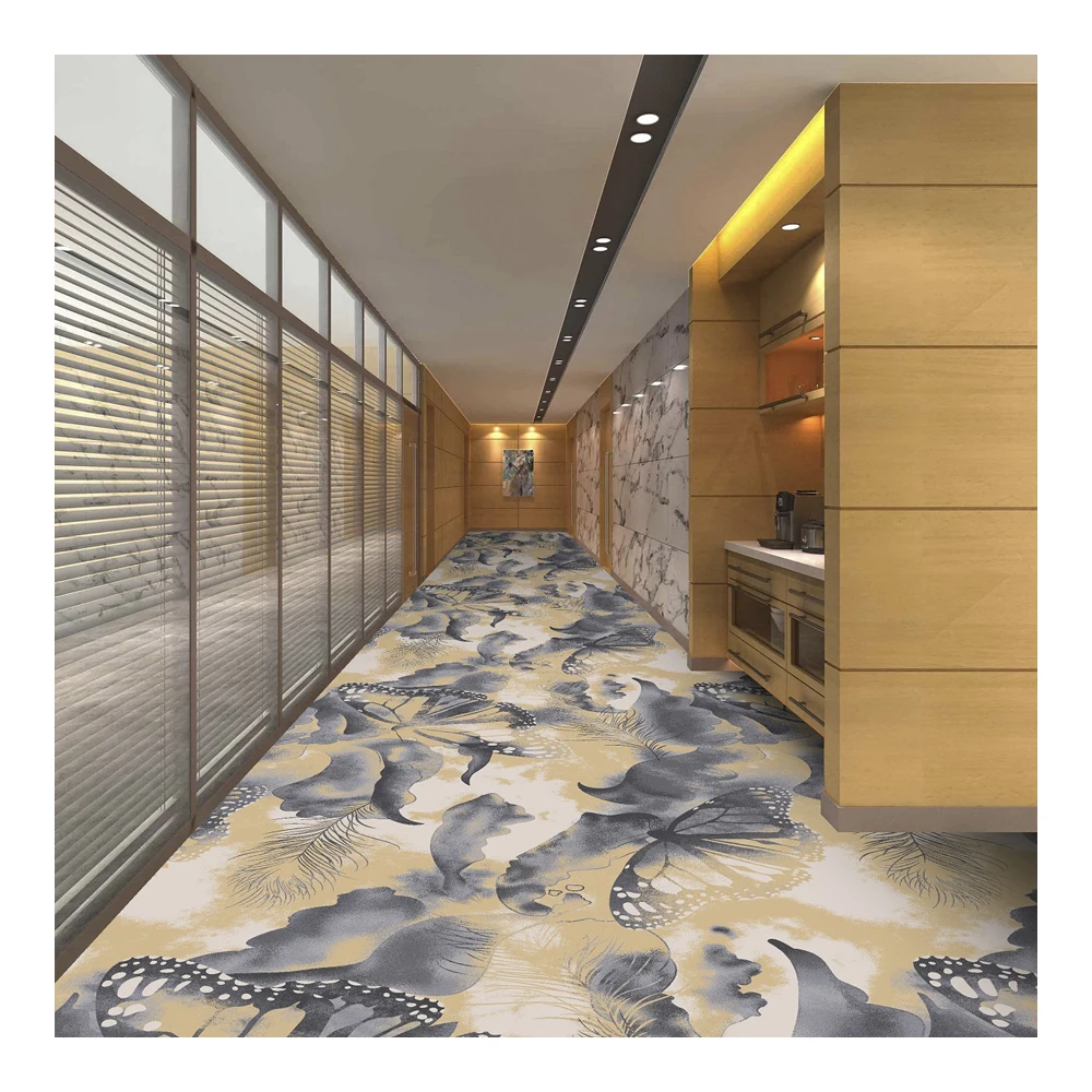 Manufacture Customized Modern Nylon Printed Anti-Slip Carpet Roll Wholesale Teppich Passage Floor Carpet For Hotel Corridor