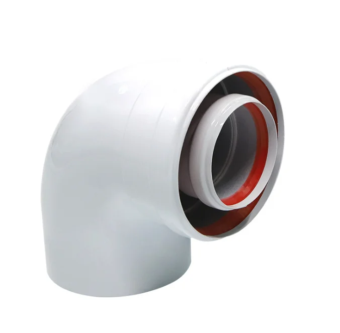 Gas Heater Part Aluminum Coaxial 60/100 mm flue pipe elbow 45/90 degree Non-condensing