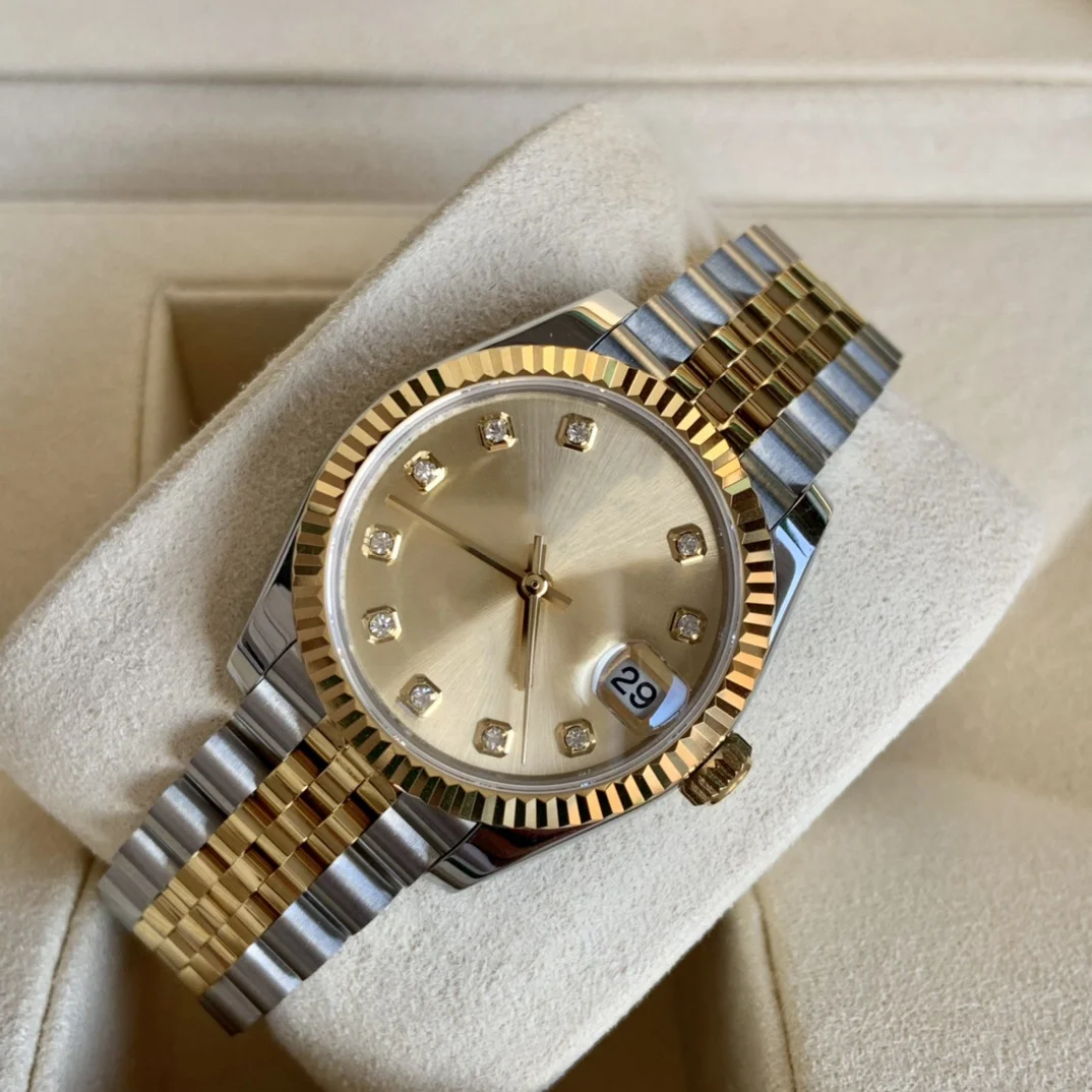 High quality  watch 904lL alloy case steel band watches women  business wristwatch  female gift auto date mechanical watches