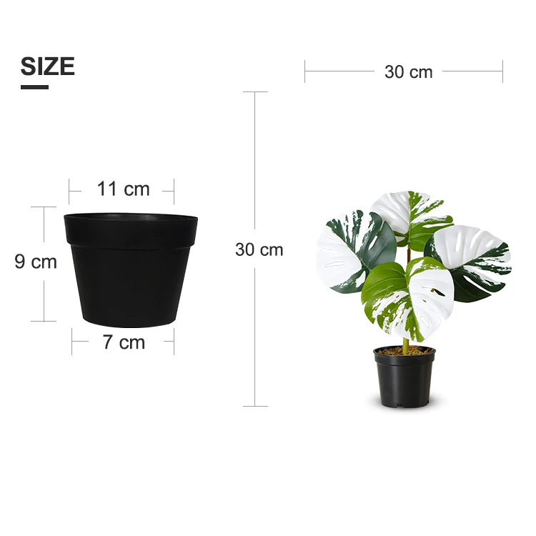 Оптовая продажа с фабрики, искусственное растение монстера бонсай, искусственное дерево монстеры восхитительной, 30 см