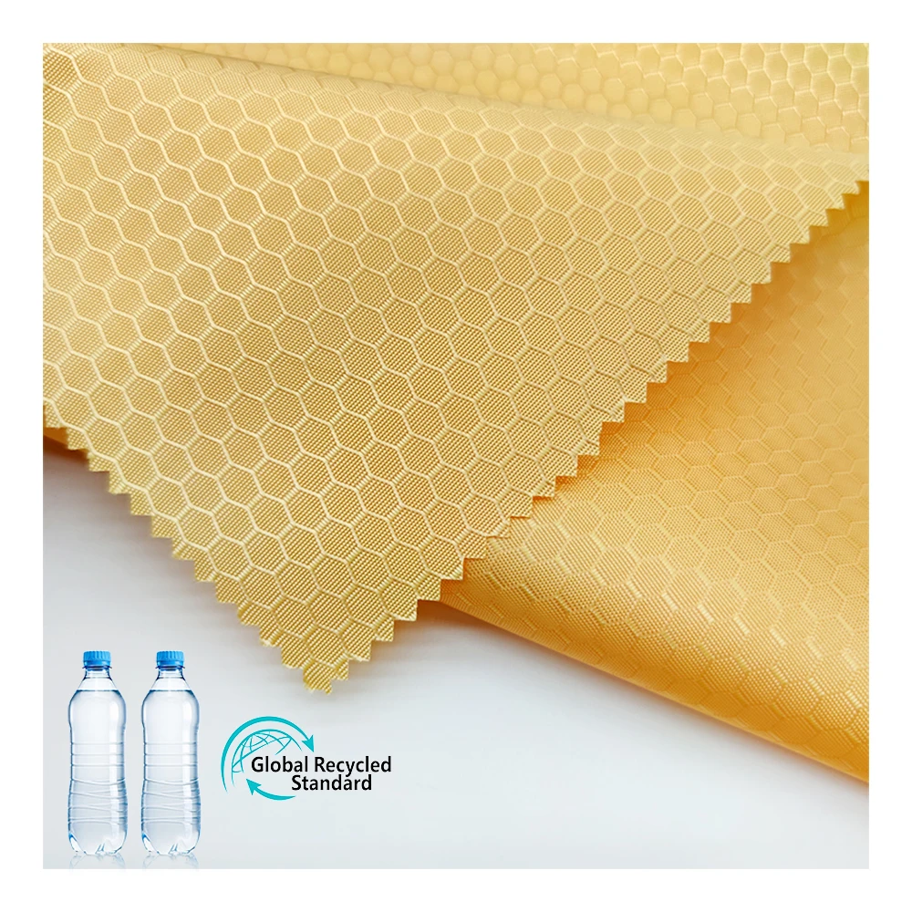 RPET oxford fabric GRS 100% polyester recycled football grid jacquard oxford eco-friendly bag fabric