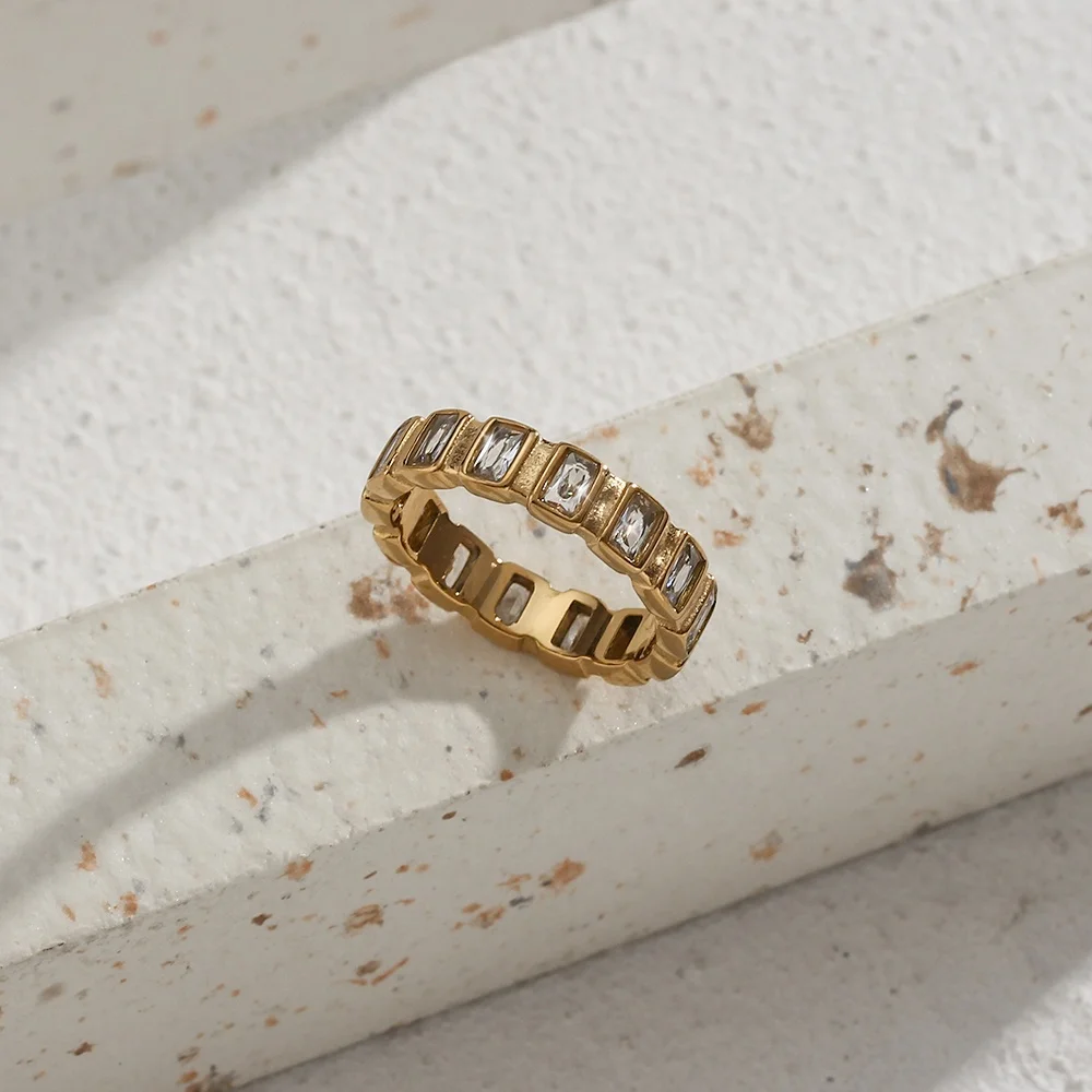 Винтажное позолоченное кольцо из нержавеющей стали PVD 18K ювелирные изделия для