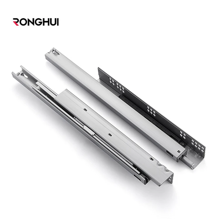 Ronghui 3-fold Hidden Press Rebound Concealed Kitchen Cabinet Slide Heavy Duty Drawer Slide