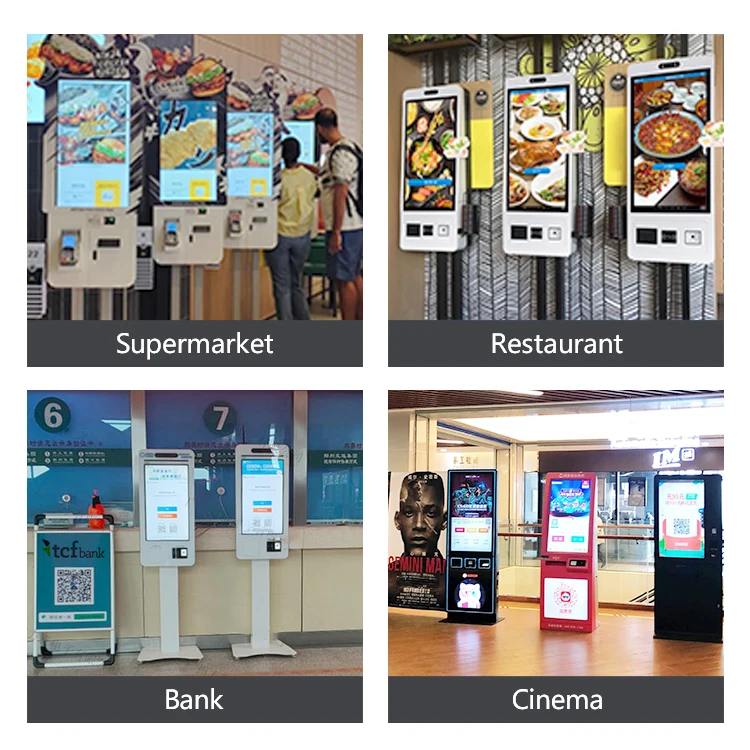 Custom kiosk manufacturers 32 inch android digital signage vertical hotel check in kiosk with printer