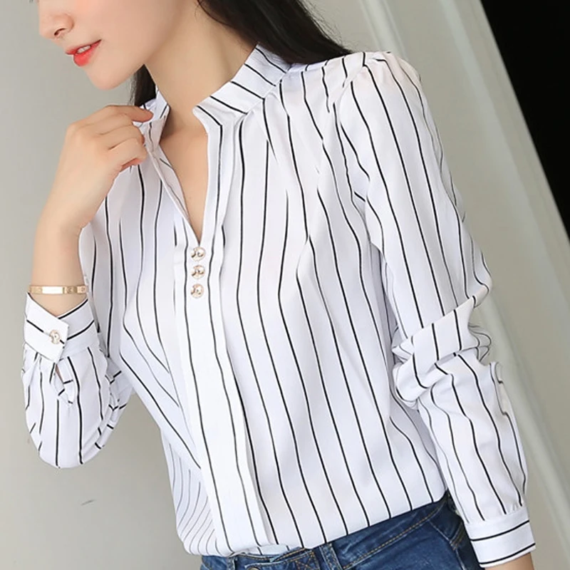Women Tops And Blouses Office Lady Blouse Slim Shirts Women Blouses Plus Size Tops Casual Shirt Female