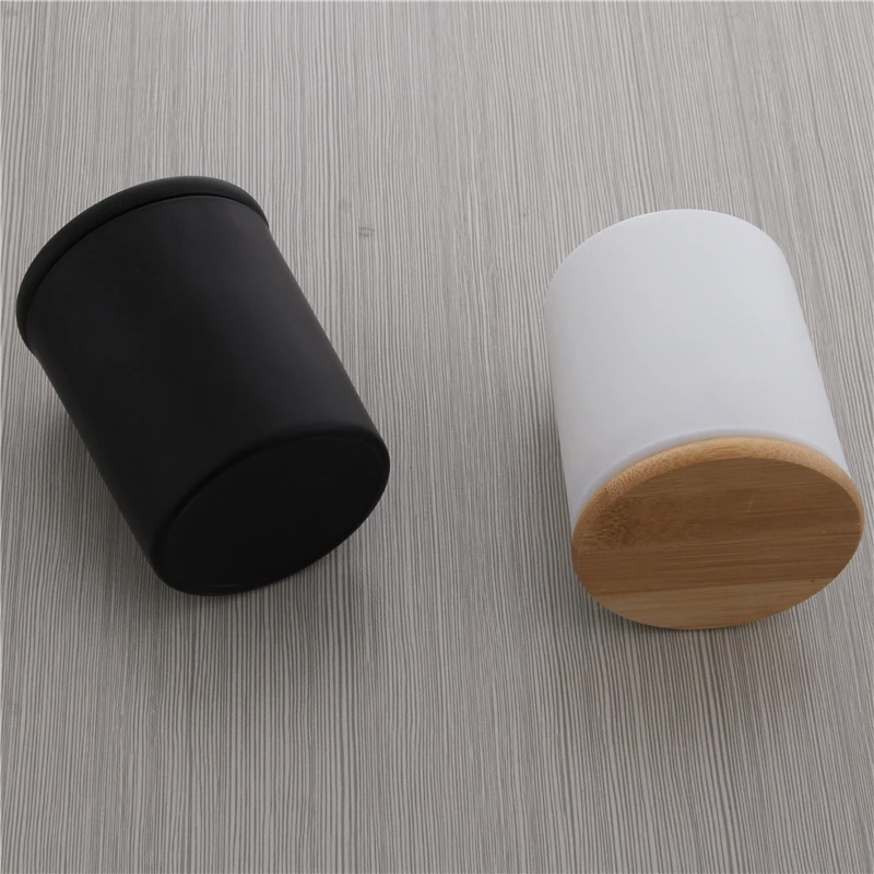 High quality candle empty jar can be used as a birthday present candle empty jar round mouth bamboo wood cover scented candlesti