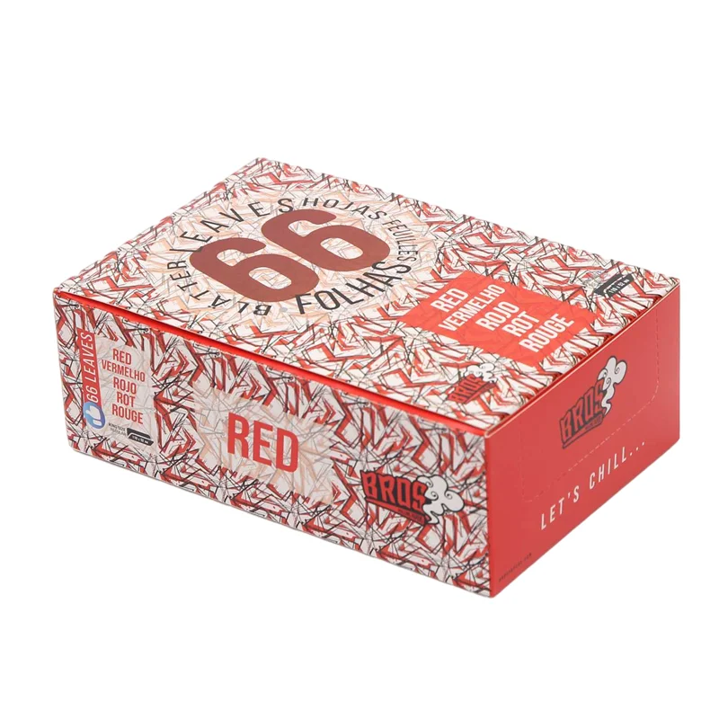 
Smoking Rolling Paper Bros 66 leaves roll paper custom design natural gum king size rice paper 