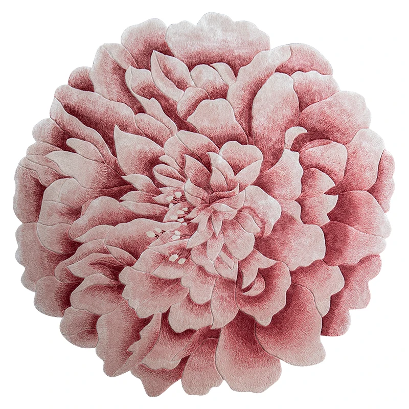 3D Flower Rattern Handtufted Tencel  Rayon Silk Bamboo Silk Wool Rugs For Sale, Customized Design Carpets For Living Room
