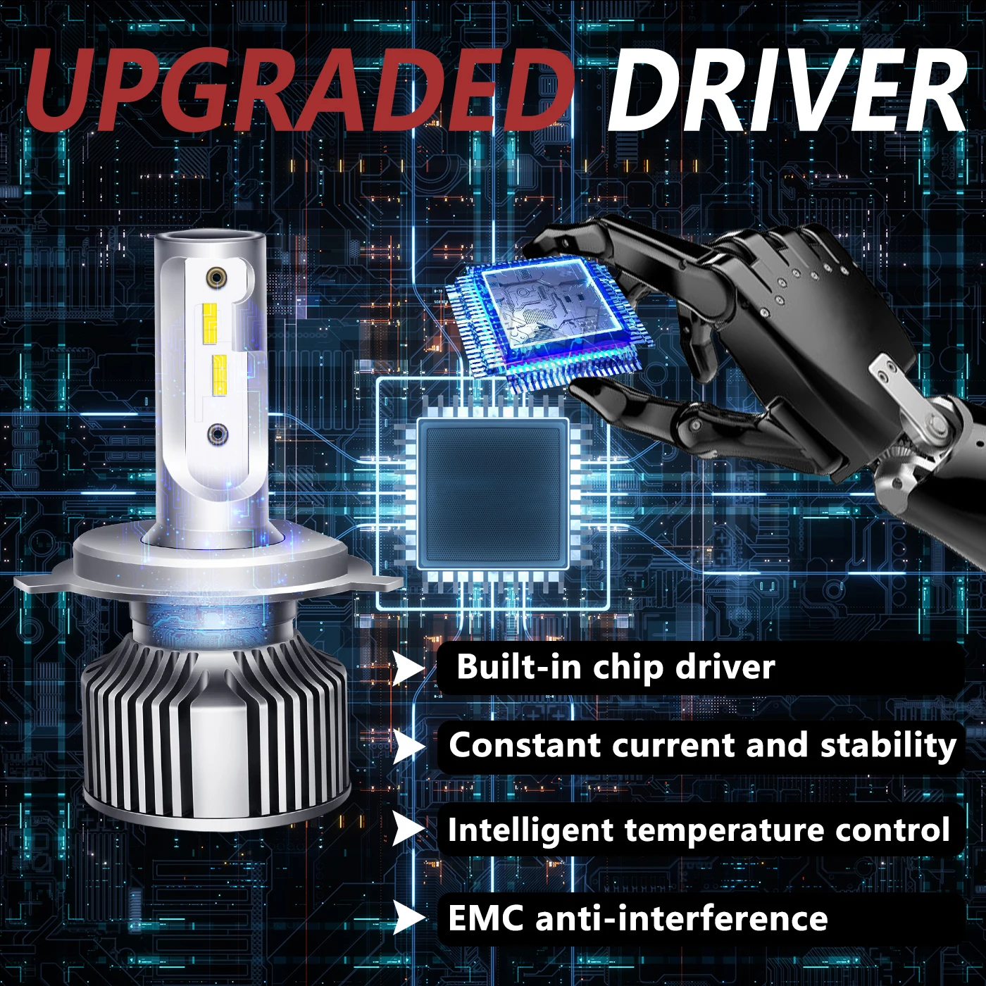 Factory Price Hot Sell H4 Led Lights A7 2 Sides 50w 10000lm 1860 Led Headlight Bulb H7 H11 Headlights