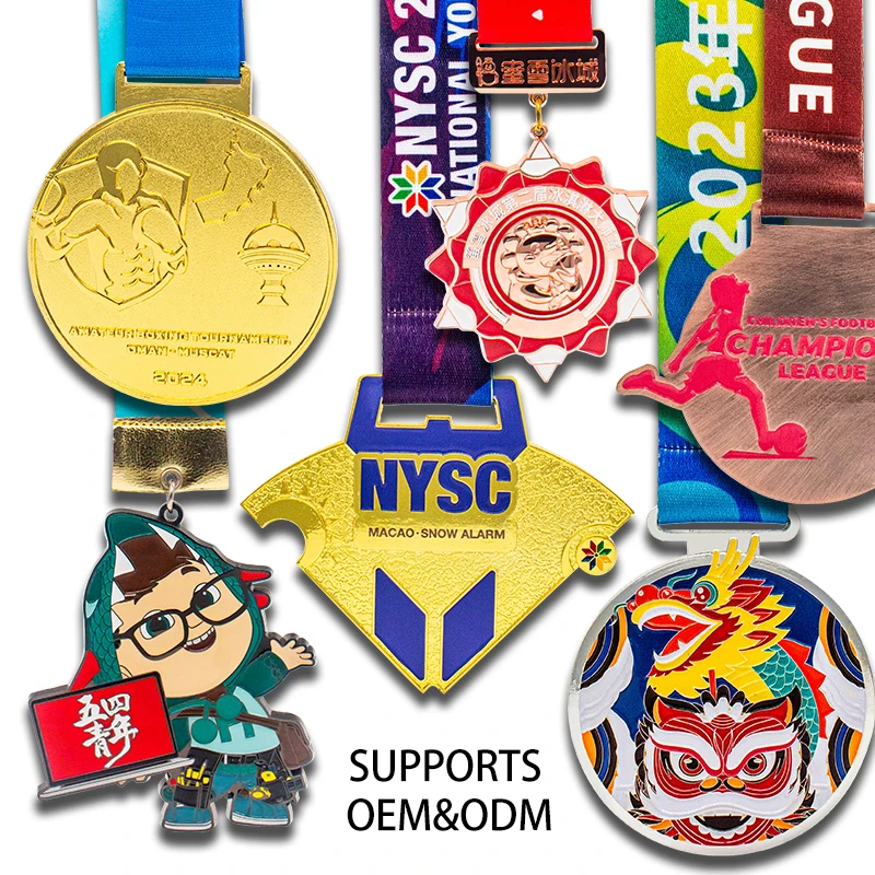 Sell Well Metal Soft Enamel Gold Sports Archery Table Tennis Judo Taekwondo Medals Custom Logo with Ribbon