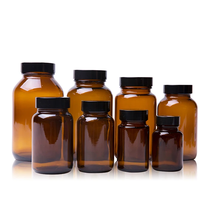 100ml 150ml 200ml 250ml 500ml Wide Mouth Amber Pharmaceutical Medical Capsule Pill Glass Bottle