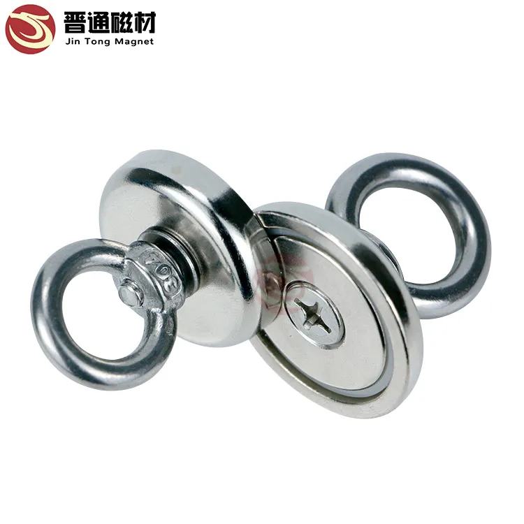 350LBS D60mm супер сильные Круглые неодимовые Salvage рыболовный магнит с болт проушиной
