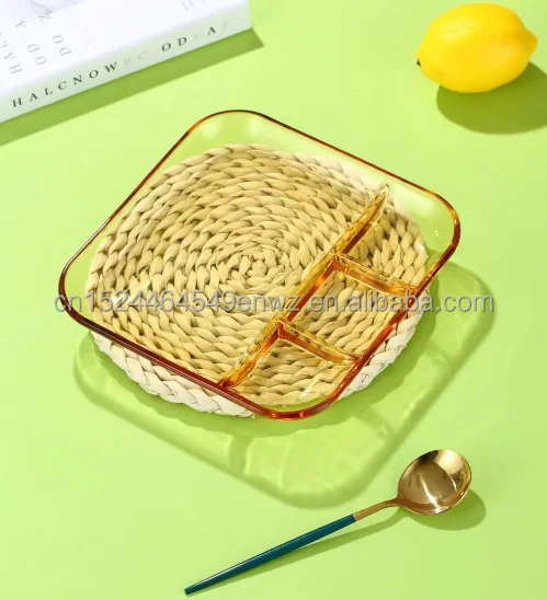 new design glass plate salad bowl  fruit and vegetables Glass for dessert