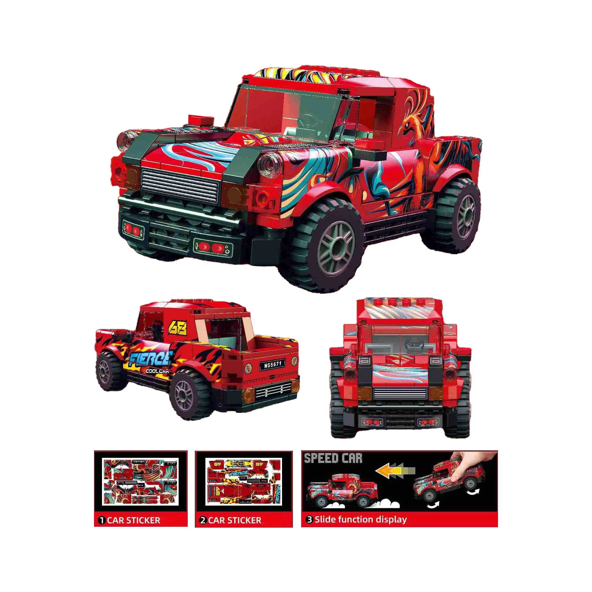 Educational Diy Assemble Child Racing Car Series Building Block Sports Car Model Kits Toys for Girl Boys Gifts