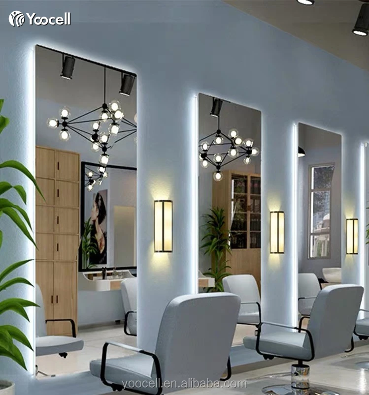 Wholesale Mirror Styling Station Shop Salon Station Hair Styling Mirror With Led Light