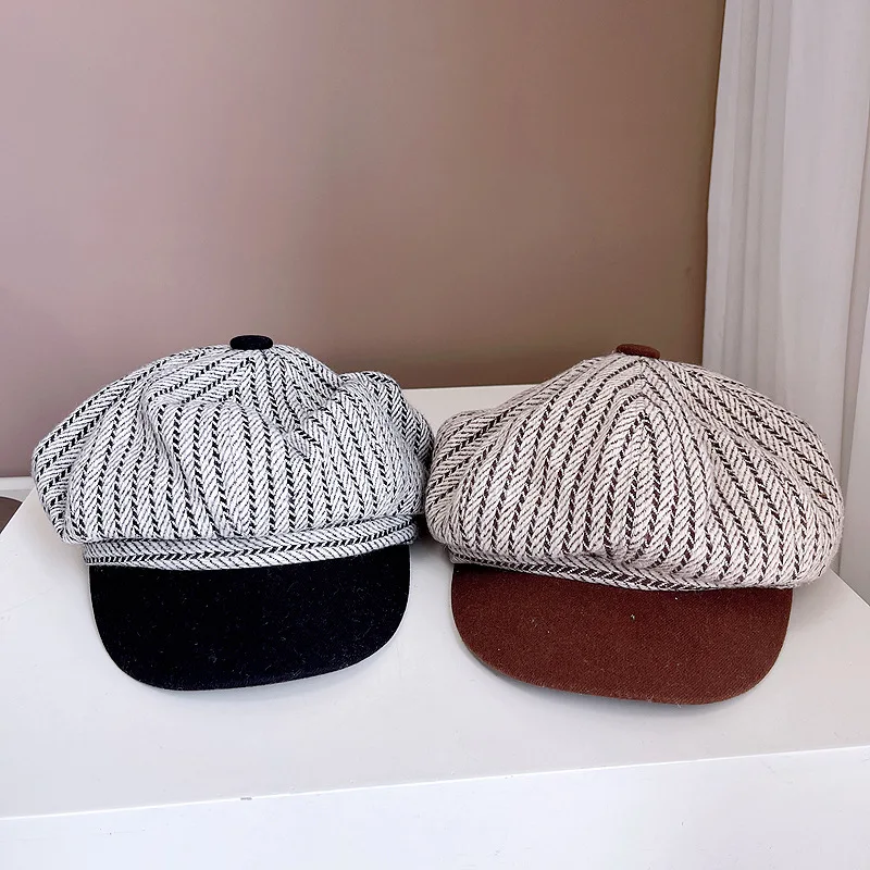 yacht fashion Women tweed octagonal cap ivy hat Newsboy Cabbie driver Peaked Beret ladies caps and hats