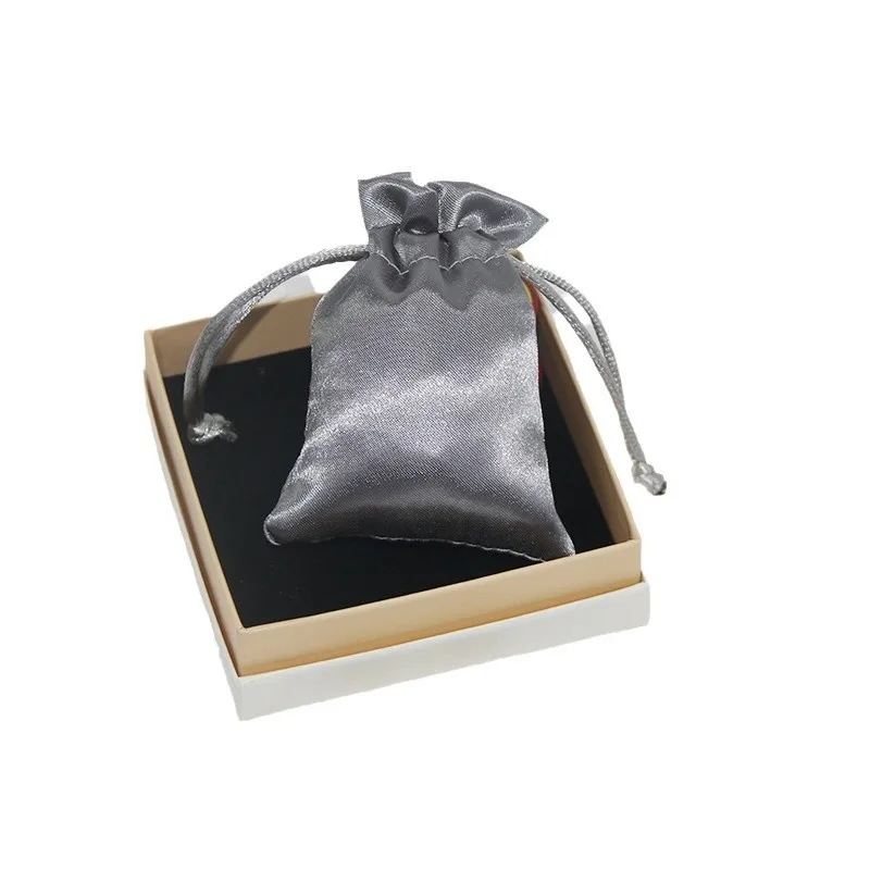 Custom Luxury Silk Dust Bags Satin Drawstring Bag Hair Bundles Jewelry Pouch With Logo
