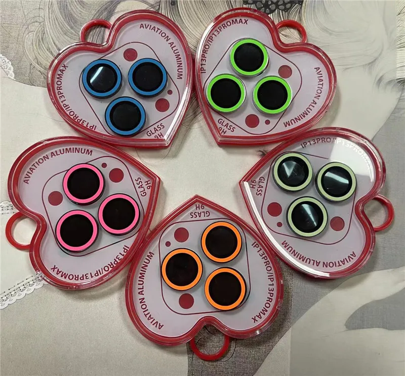 Anti-scratch Luminous Camera Lens Protector For Mobile Phone Tempered Glass For Iphone 13 Colorful Protective Film