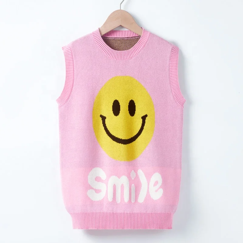 
Factory supply child spring breathable knit v neck sleeveless custom sweater vest for kids 