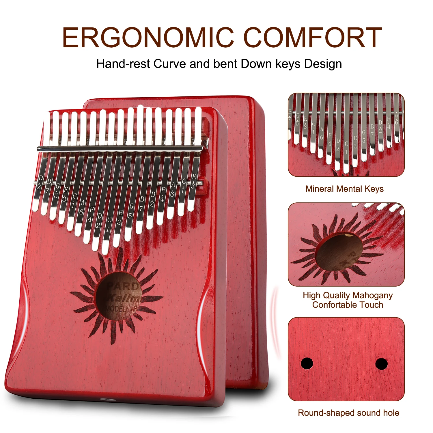 Wholesale Finger Piano Gift 17 Keys Thumb Piano Kalimba with Portable Protective Storage Bag Tune Hammer
