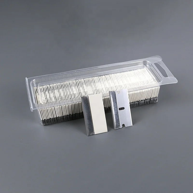 Private Label Box Cutter Blade Wholesale Stainless Steel Razor Blade Scraper Safety Straight Single Edge Razor Blades 100 Pack