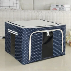 44L 55L 66Lfinishing bag flip transparent storage box Oxford cloth steel frame folding storage box