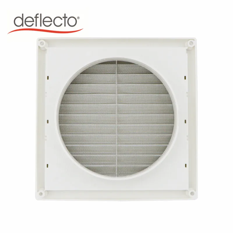 High Quality 8 Inch White Plastic Duct Shutter, Panel 250mm Louered Vent Cover Ventilation Grille Square with Flyscreen
