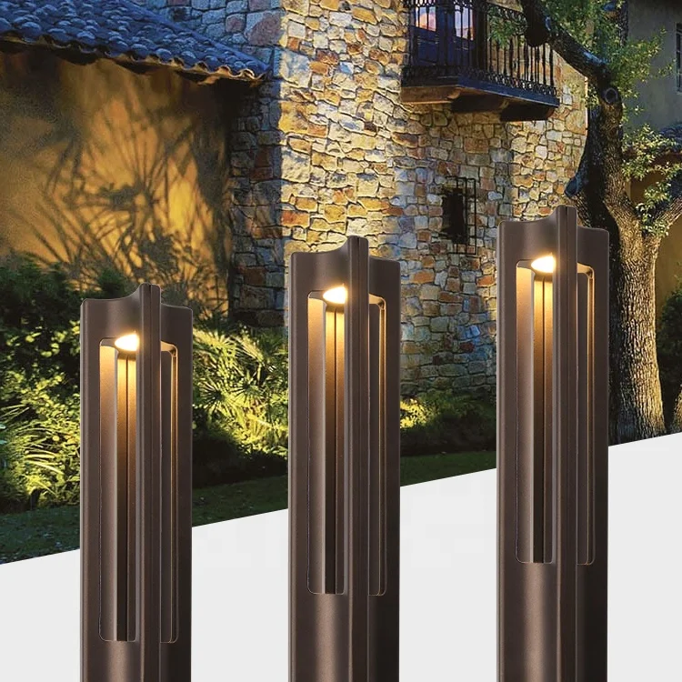 Easy To Install Modern Villa Outdoor Ground Stake Installation Led Courtyard Waterproof Lawn Landscape Pillar Bollard Light
