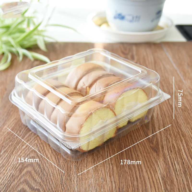 Wholesale Custom Durable Clear Plastic Cake Bakery To Go Container Packaging Transparent Plastic Bakery Packaging Food Box