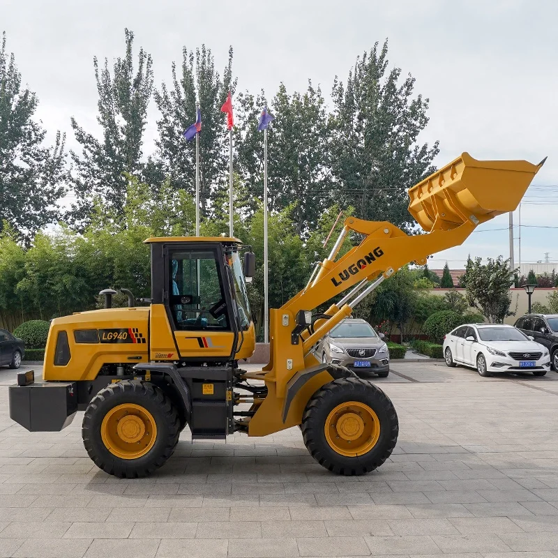 LUGONG LG940 hydraulic 1.6t 2.2t 3t woods farm equipment front agricultural diesel micro mini compact loader machine for sale