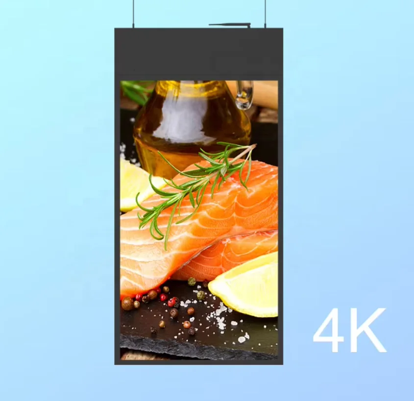 Super Slim 36.3 Inch Indoor Lcd Window Signage Display Double Sided Advertising Display Super Slim Double Sided Hanging LCD