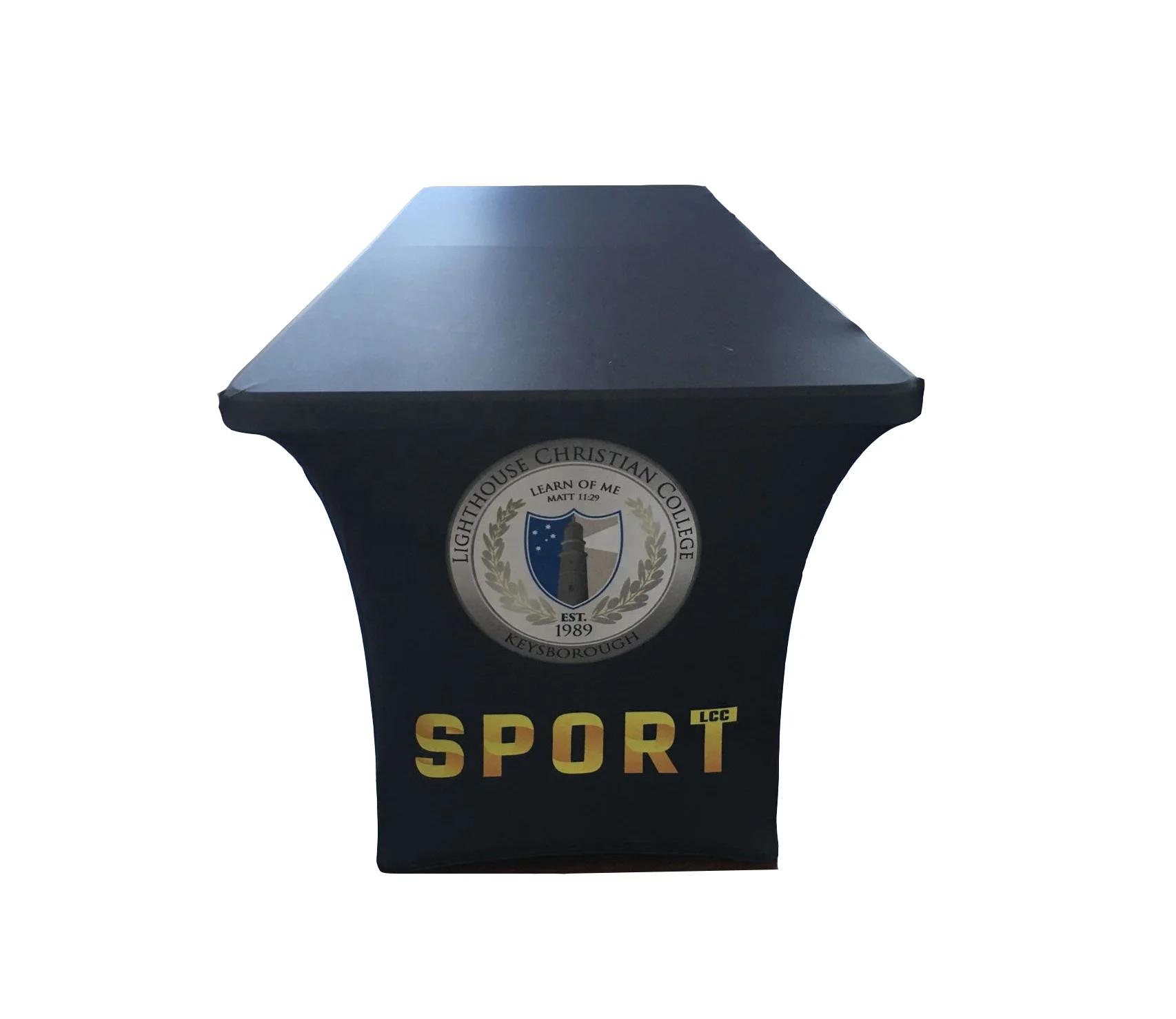 Trade Show Advertising Fitted Table Cloth Custom Printed Table Throw Premium Spandex Table Throw