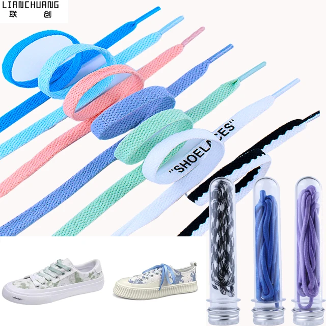 Custom  Flat Shoe Lace 8mm Wide  Shoelace for sneaker  laces