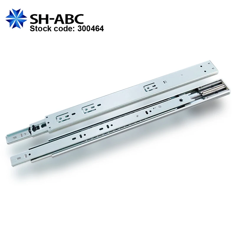 
46mm 35kgs double springs small force open 1.2kgs-1.5kgs force soft close full extension drawer slide ball bearing slide 