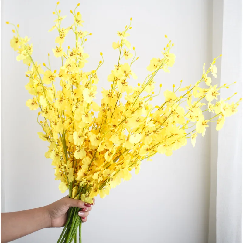 Wholesale Yellow Artificial Flowers Artificial Orchid Flower Decorative Flowers