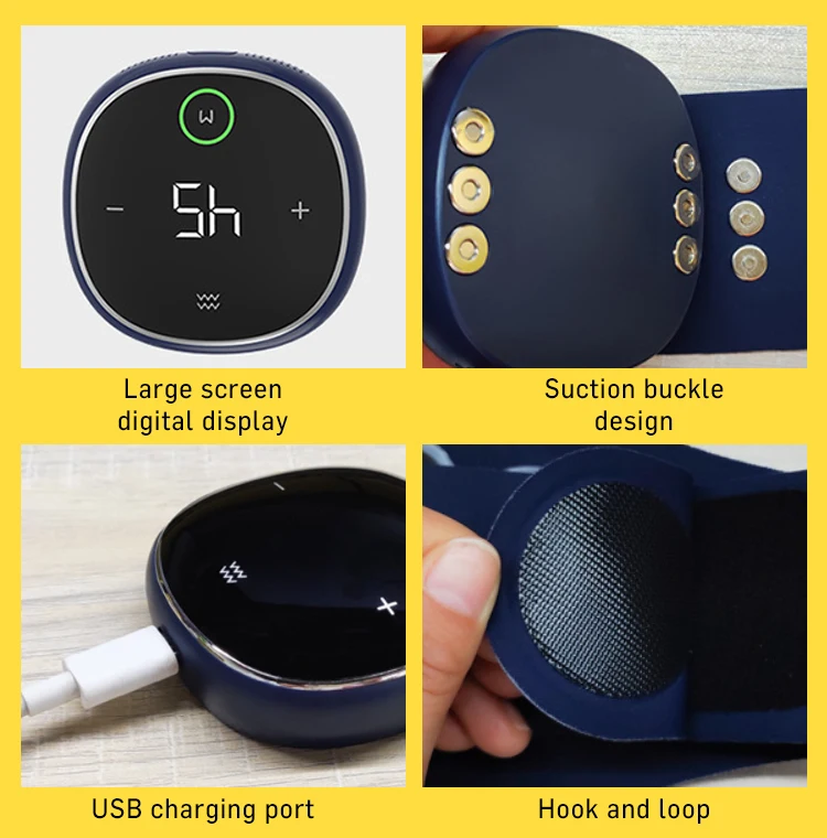 Recharge wireless stomach belly waist back warm compress slimming massage belt abdomen massager belt with heat