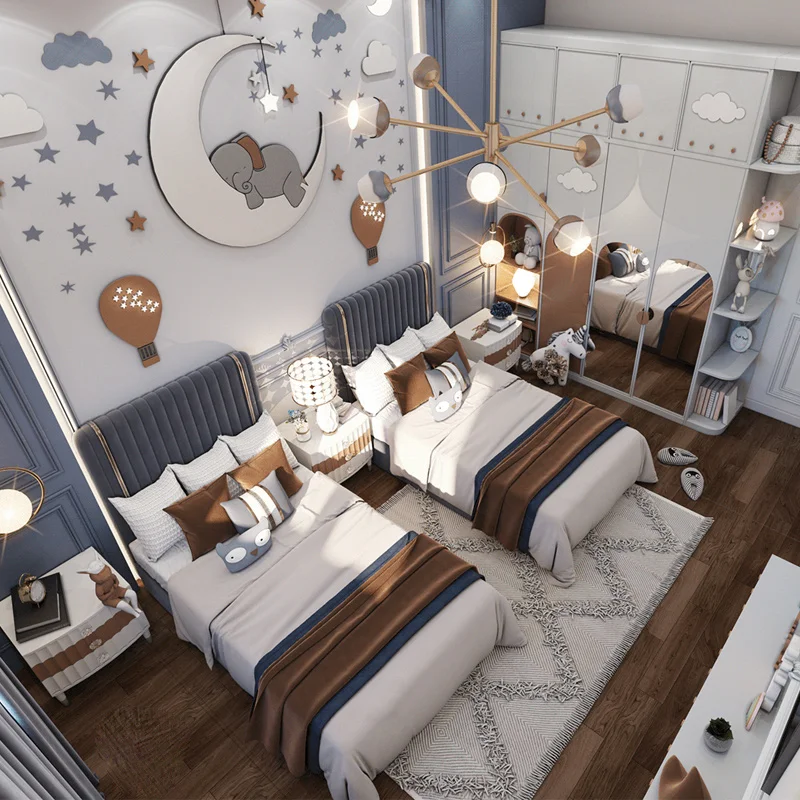 Modern Luxury Bedroom Furniture Bedroom Suit Bed White Children and adolescents Bed Home Furniture Bedroom Set Standard Size