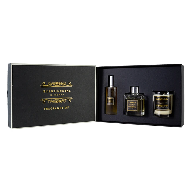 Decorative aroma room spray wholesale home fragrance reed diffuser natural scented candle luxury gift set