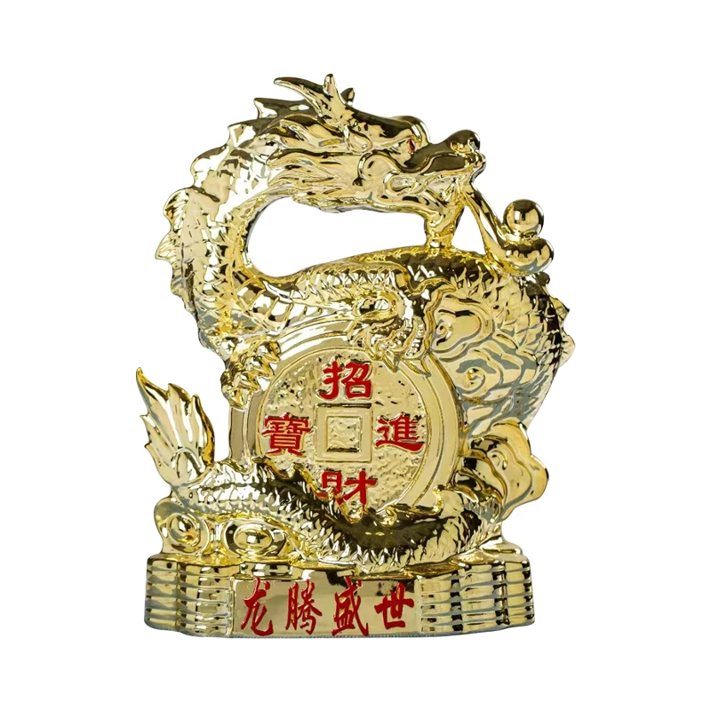 Wine Bottle 2.5L Liquor Bottle Dragon Shaped Porcelain Wine Altar Gold-plating Ceramic Wine Bottle