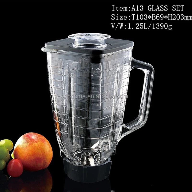 Osterizer Blender Part: 1.25L Blender Glass Jar Square Glass Jar Replacement Part for 4655 Blenders Juicers