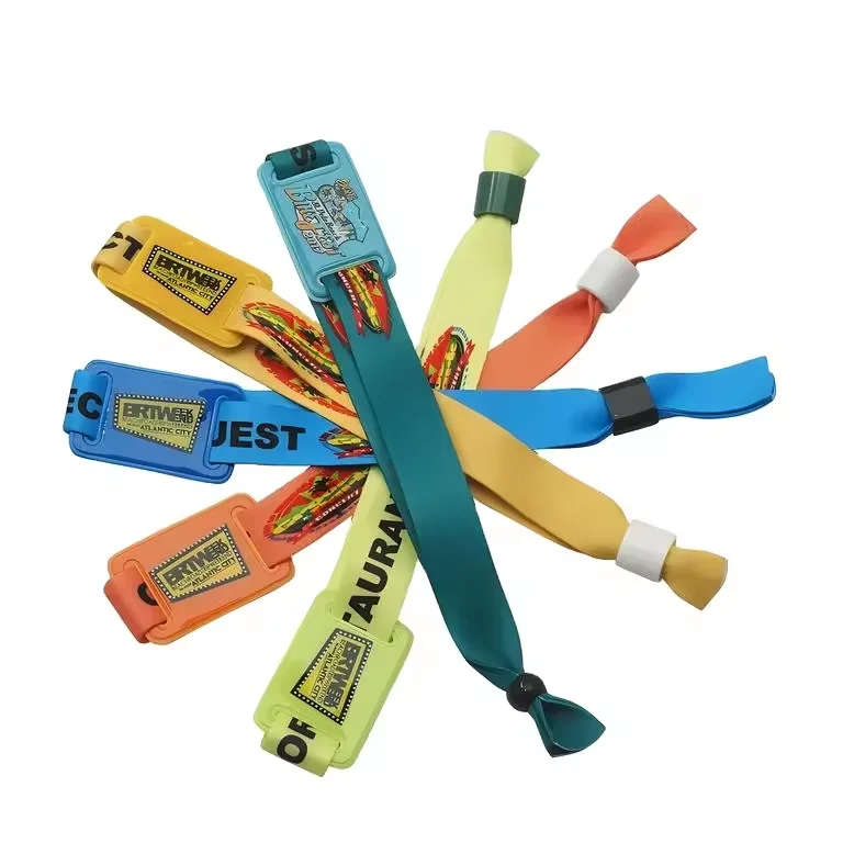 Factory Price RFID fabric Woven wristband identification bracelet