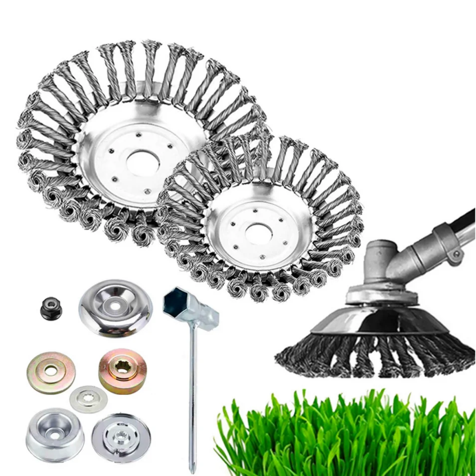 Wholesale Home Garden Brush Cutter Head 6/8 Inch Steel Wire Rope Wheel Grass Trimmer Heads Lawn Mower Grass Cutting Machine