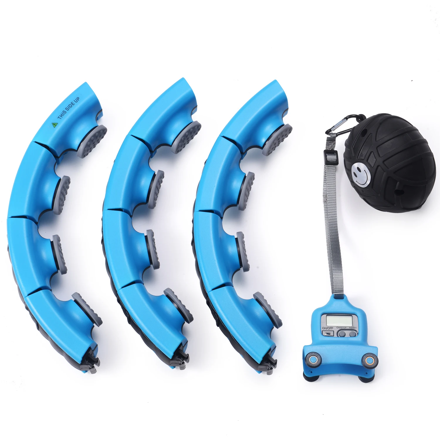 12 Sessions of 360-Degree Surround ABS Kids Adjustable Magnetic Massage Fitness Smart Hula Hoops with Ball