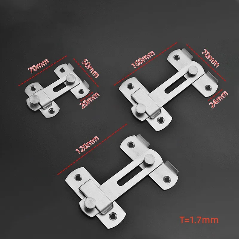 Stainless Steel Door Lock Safety Security  Buckle Metal Insurance Door Bolt
