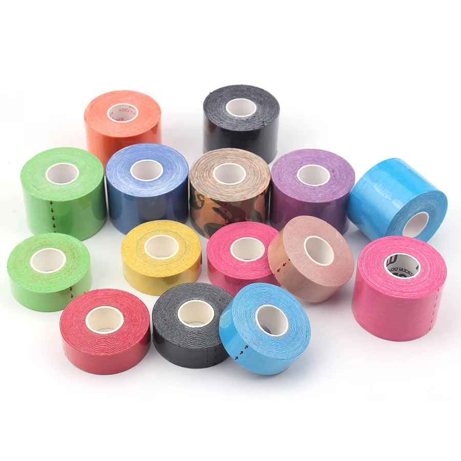 JINGBA FDA CE ISO Multiple Colors Custom Bulk Waterproof Breathable Muscle Pain Relief  for Gym Sport Fitness Kinesiology Tape