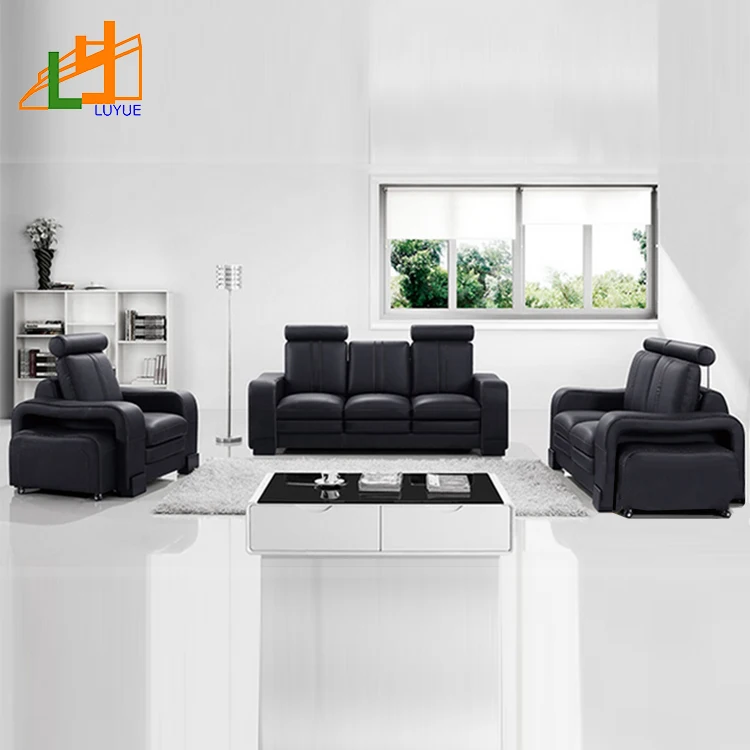 New Style Genuine Leather Furniture Small 3 People Sofa Set Single Sectional Sofa
