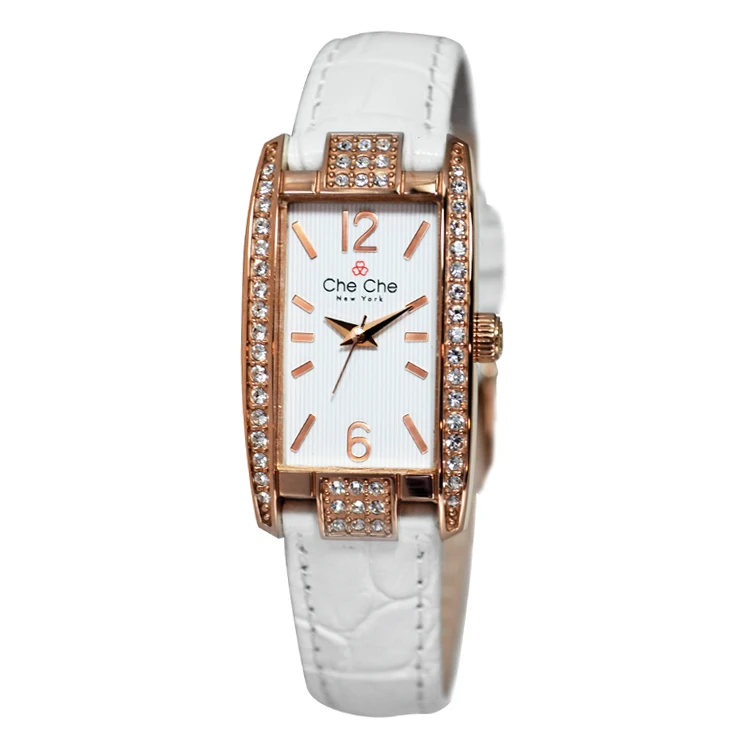 Women Square Diamond Wrist Watches For Ladies Dress Crystal Quartz Genuine Leather Strap Bracelet Watch