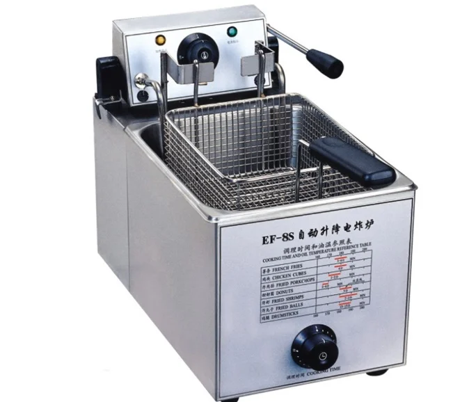 Table type automatic lifting electric fryer  Tank Table Top Gas Deep Fryer Kitchen Equipment single tank